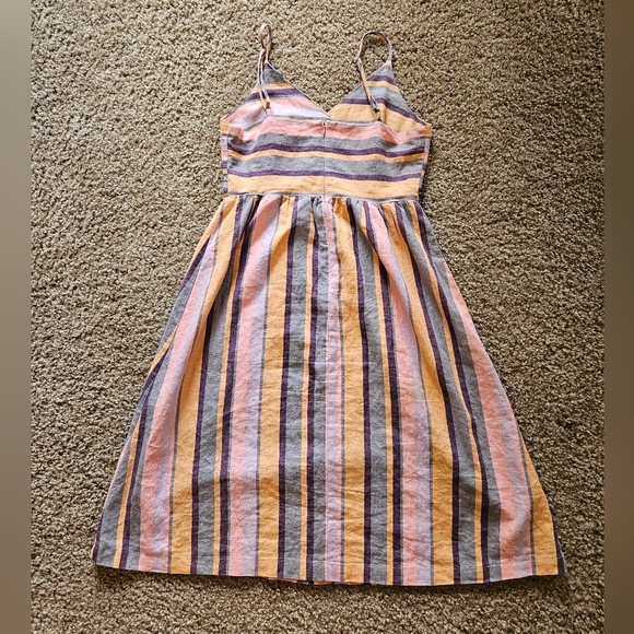Gilli Pastel Striped Button-Down Midi Dress, Size Small - Picture 4 of 9